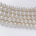 10mm AA Semi Perto de Rodada Grande Tamanho Real Água Fresca Pérolas de água doce Beads String Pearl Strand